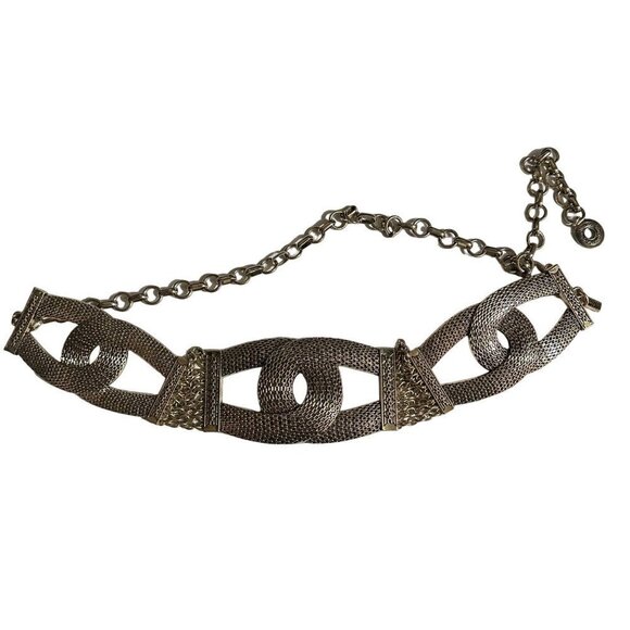 Chico’s Accessories - Chico’s Metal Chain Accent Silver Adjustable Belt